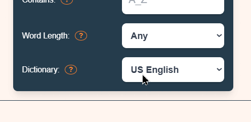 Selecting Dictionary 